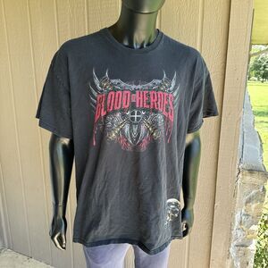 Blood Of Heros Mens Shirt Size XXL Video Game Grunge Distressed‎ Skulls Chains